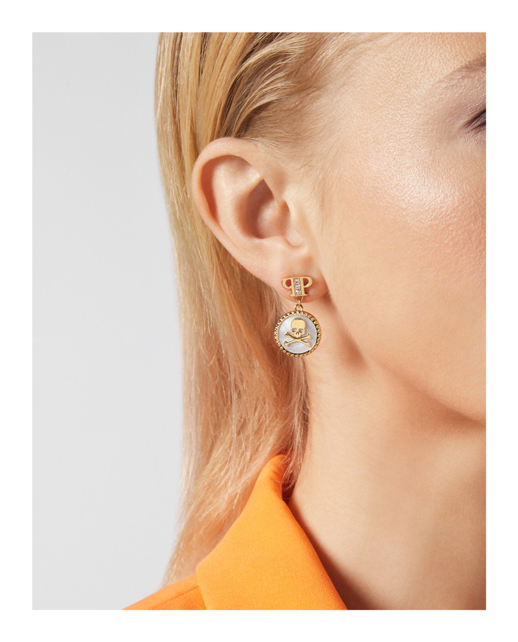 Plein Mini Logo Crystal Dangle Earrings