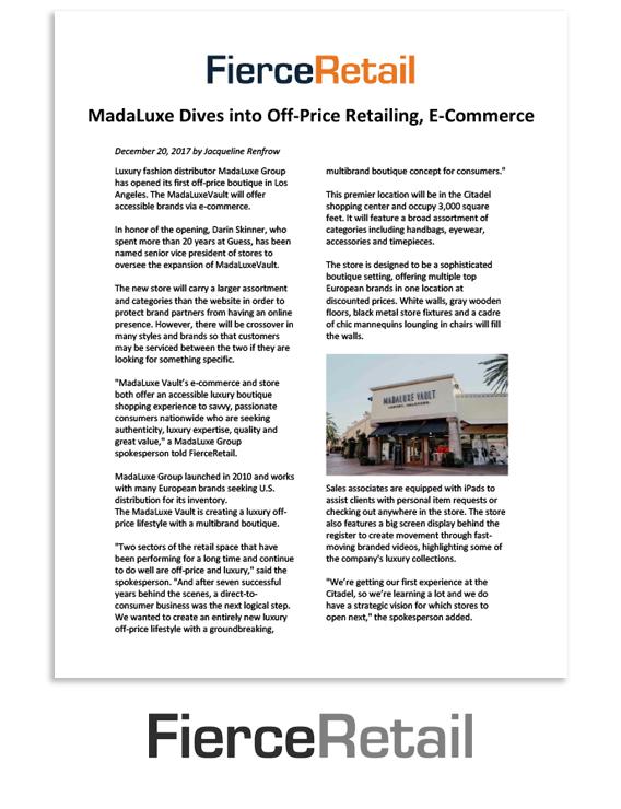FierceRetail: MadaLuxe dives into off-price retailing, e-commerce