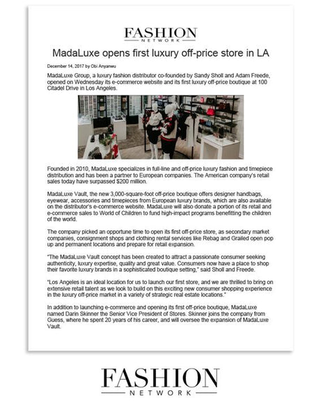 Fashion Network: MadaLuxe opens first luxury off-price store in LA