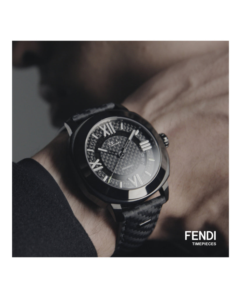 F200011011 Fendi Fendimatic Automatic Black Leather Mens Watch