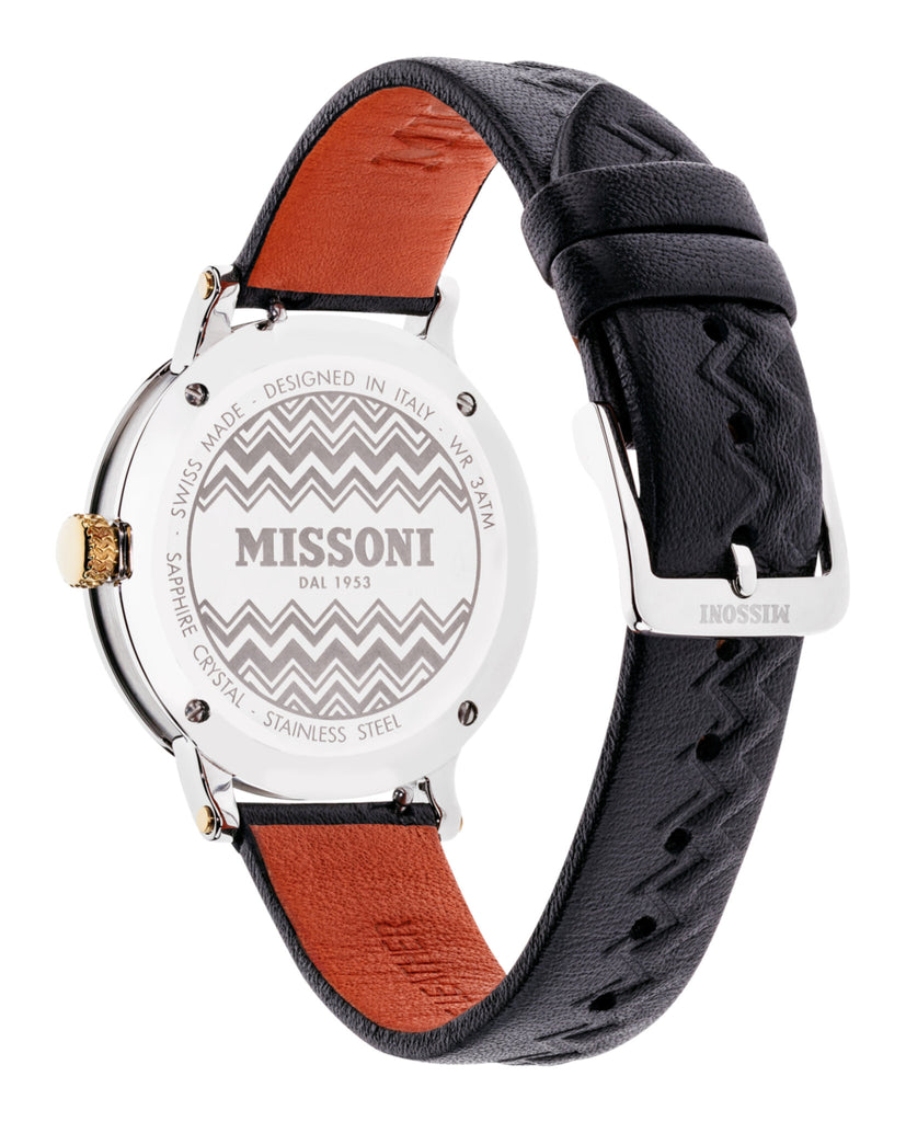 Missoni Missoni Optic Zigzag Leather Watch