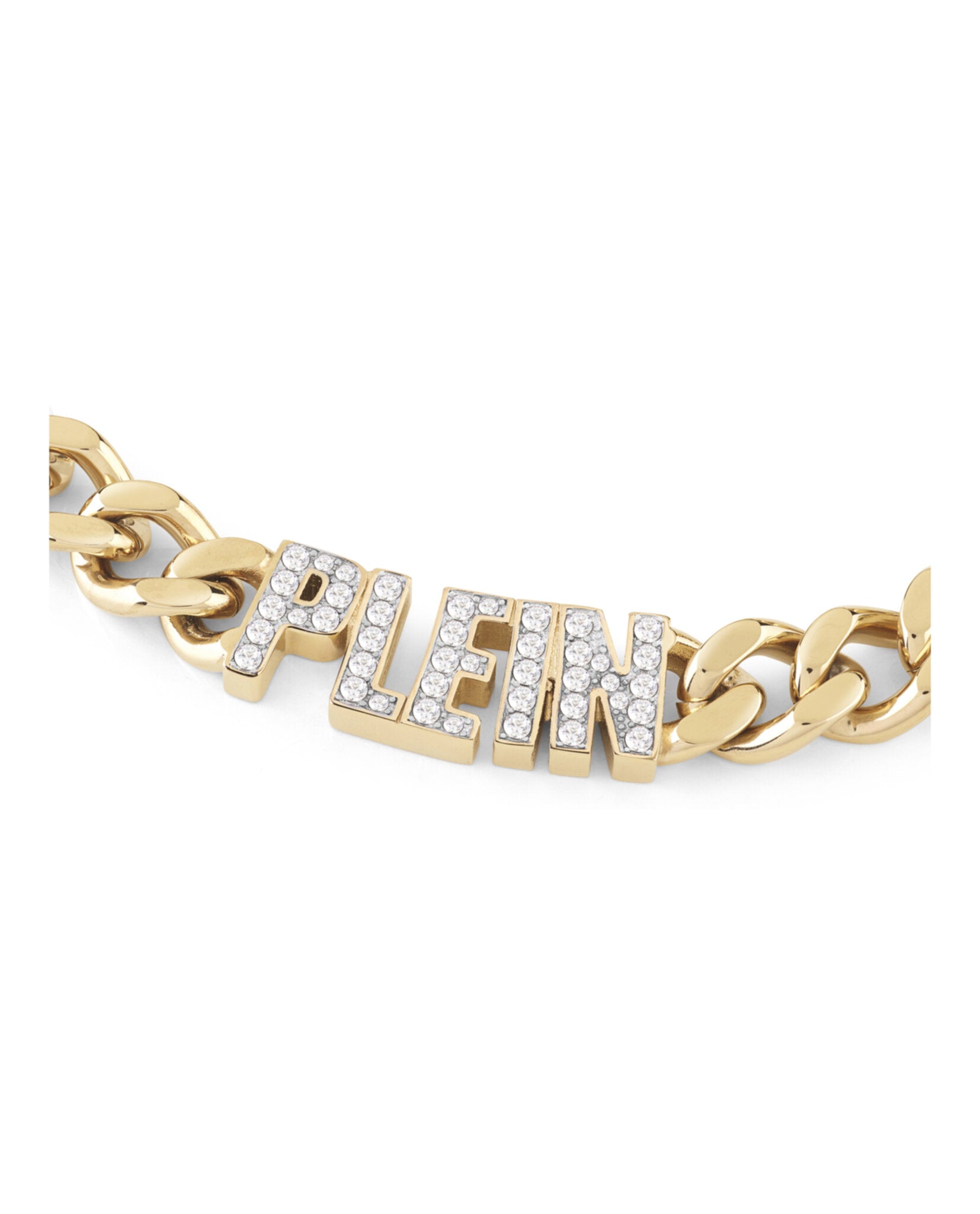 Lettering Crystal Cuban Links Necklace