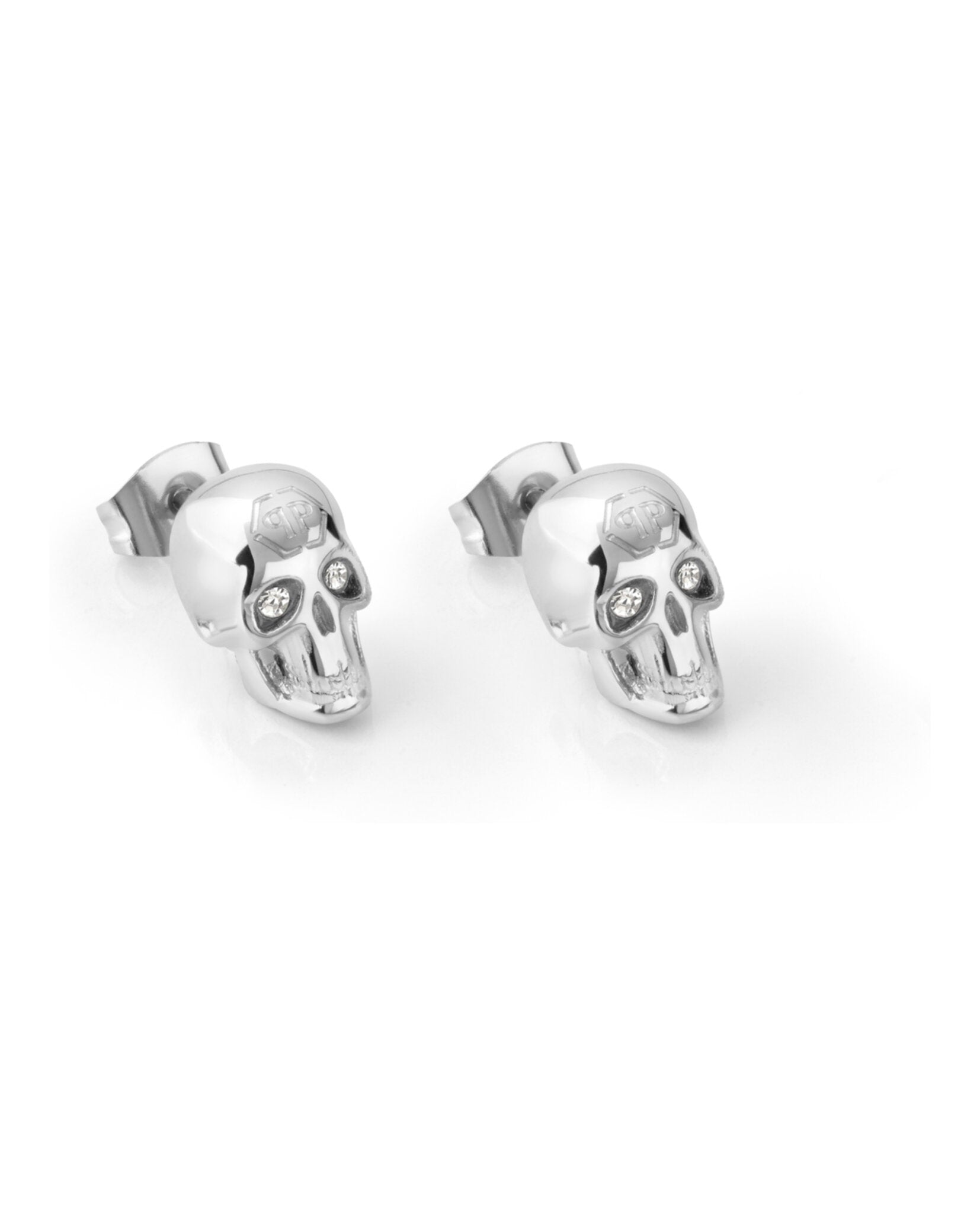 3D $kull Crystal Stud Earrings