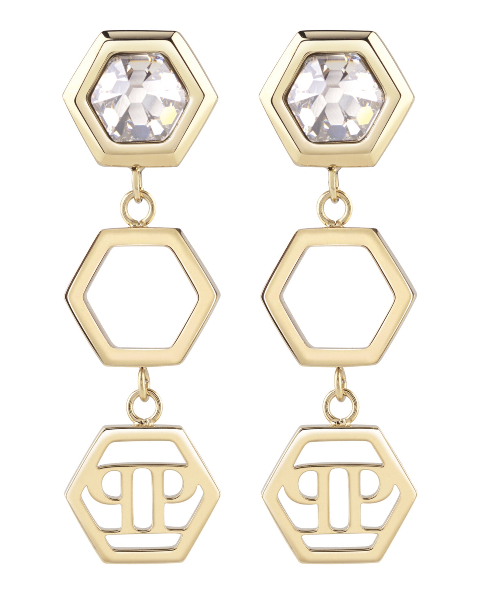 Hexagon Lux Crystal Dangle Earrings