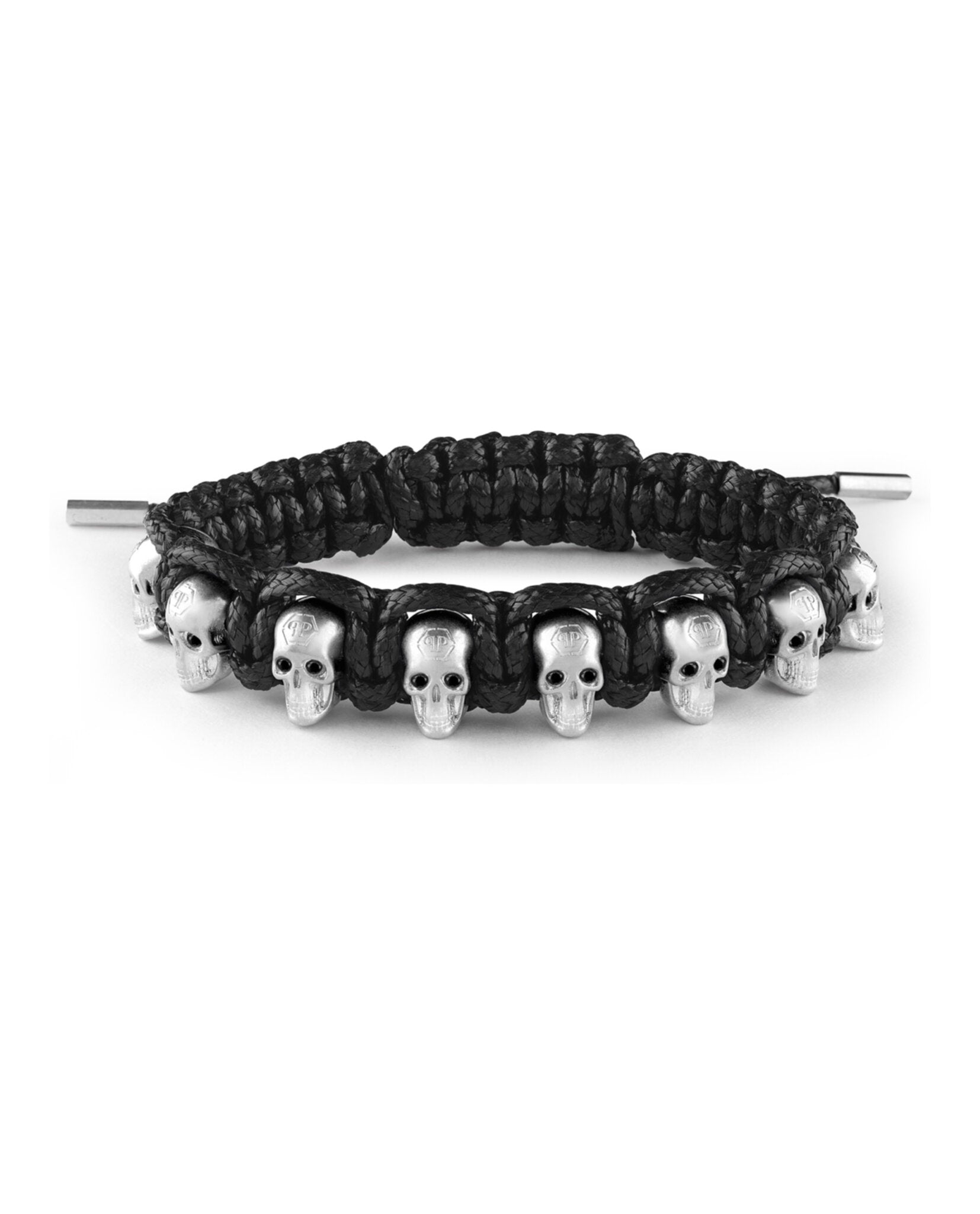 3D $kull Crystal Cotton Cord Bracelet