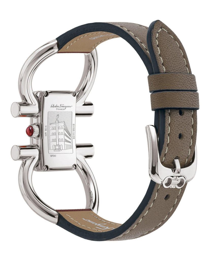 Double Gancini Leather Watch
