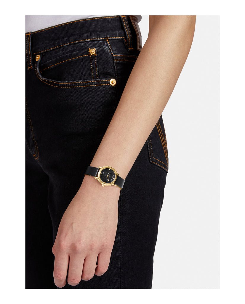 Safety Pin Leather Watch
