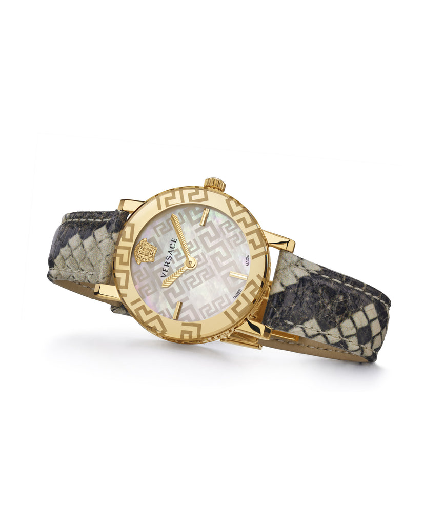 Greca Glass Mother of Pearl Watch